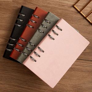 Classeurs personnalisés A5/B5 à 6 pochettes, couverture rigide, feuilles mobiles, 6 anneaux, carnet professionnel en cuir PU - Product Image 4