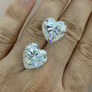 HQ Permata GRA Sertifikat Potongan Hati VVS1 6X6mm Berlian Sintetis 1 Karat Berlian Moissanite