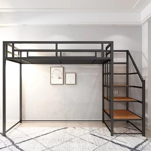 Lit superposé moderne et minimaliste transfrontalier avec bureau intégré, lit mezzanine double multifonctionnel pour petites maisons et - Product Image 3