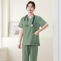 Ensemble de blouses d'hôpital en tissu polyester Dobby extensible et à séchage rapide, vêtements de travail hospitaliers, usage dentaire/chirurgie buccale, fourniture ODM Chine