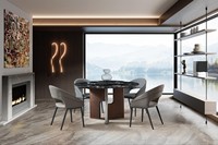 Chaises de salle à manger rondes de style luxe léger pour la maison, table à manger minimaliste haut de gamme