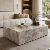 F.S. Dalles en pierre frittée rose et verte, aspect marbre poli, carrelage en porcelaine 1600 x 3200 x 12 mm pour mur