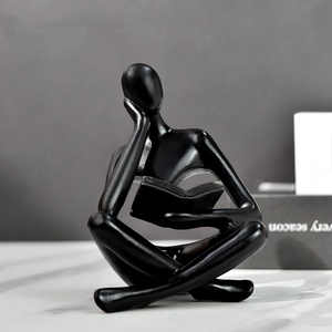 Bookshelf Decor Home Decor - Person Who Is <b>Thinking</b> Abstract Thinker Sculpture Figurine Statue Resin Modern Reading Decoration - Product Image 1