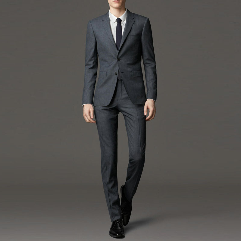 Abito grigio scuro con spacco laterale a due bottoni + pantaloni eleganti