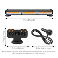 Nouvelle barre lumineuse LED stroboscopique de 17 pouces pour voiture, base magnétique, double rangée de feux clignotants, étanche IP65, 9-30V, ajustement universel, sécurité