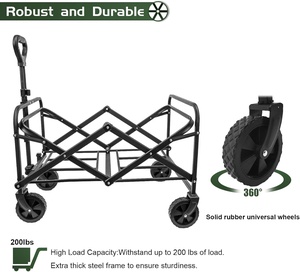 Chariot de transport pliable et portable CE <span class=keywords><strong>pour</strong></span> extérieur, plage, jardin, sports, camping, chariot pliant <span class=keywords><strong>pour</strong></span> enfants - Product Image 5