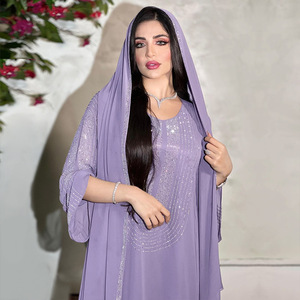 Zifeng OEM abiti <span class=keywords><strong>etnici</strong></span> musulmani vestito lungo strass lucido tessuto islamico Abaya - Product Image 5