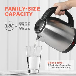 Petits appareils électroménagers, théière électrique en acier inoxydable à simple paroi épaissie, capacité de 1,2 L - Product Image 2