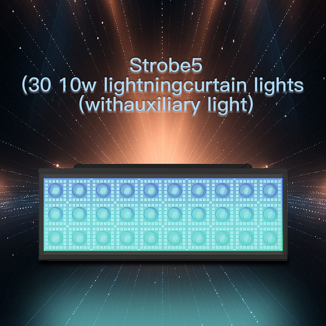30x10W LED Strobe Light RGBW 4in1 Lightning Curtain DMX512 Stage Lighting for DJ Disco Nightclub