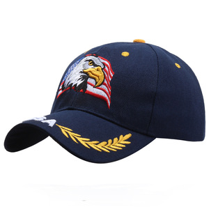 Casquette de baseball en denim brodée avec un drapeau d'aigle et une étoile à <span class=keywords><strong>cinq</strong></span> branches, style « duck tongue », pour chauffeur de camion, vente en gros - Product Image 5