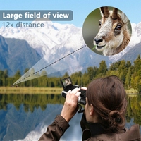 Binoculares HD 2 en 1 con Cámara Digital y Videocámara 1080p, Zoom 12x8x, Pantalla de 2.4" para Fútbol, Observación de Aves, Exploración al Aire Libre