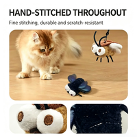 Jouet pour chat interactif intelligent avec couverture en peluche lavable, imitant un insecte automatique à ailes battantes, pour l'exercice des chatons
