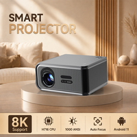 Projecteur 8K professionnel, écran LCD 5 pouces, résolution native 1080P, Android 11, haut-parleurs 5W intégrés, télévision numérique DVB-T2, home cinéma, jeux