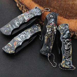 Bochen Đen Lớp Phủ Lưỡi Dao Xách Tay Dây Cắt 3D In Ấn Nhựa Xử Lý Nhỏ Dao Cắm Trại Survival Pocket Dao - Product Image 4