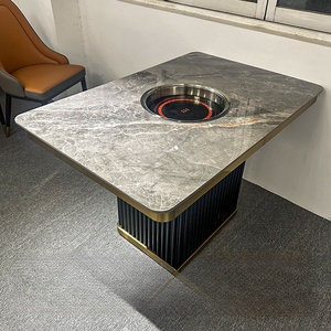 Mesa Eléctrica Giratoria para Hot Pot de Piedra para 4-6 Personas, Color Personalizable, para Hogar Moderno, Sala <span class=keywords><strong>VIP</strong></span>, Hotel/Restaurante - Product Image 2