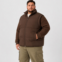 Blouson matelassé en duvet pour homme 2-en-1 avec gilet amovible, col montant, fermeture éclair intégrale, hiver, grandes tailles et coupes oversize 6XL 7XL