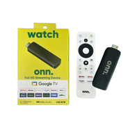 Onn TV Stick Android 14 4K Quad Core Smart TV Box Wi-Fi de Doble Banda 2GB RAM con Control Remoto por Voz Reproductor Multimedia Streaming Ethernet