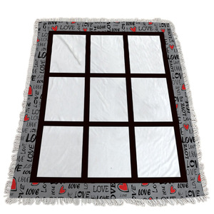 ผ้าห่มสักหลาดสีขาว125*150ซม. มีพู่ดีไซน์ซับลิเมชันตามสั่งธีมวันวาเลนไทน์ของขวัญขายของที่ระลึกทำ - Product Image 2