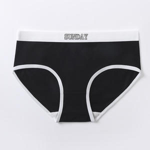 <span class=keywords><strong>Culotte</strong></span> de <span class=keywords><strong>semaine</strong></span> en coton avec lettre noire taille blanche pour femme - Product Image 6