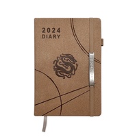 2024 personnalisé Debossed Logo PU couverture en cuir planificateur quotidien laitier Journal cahier
