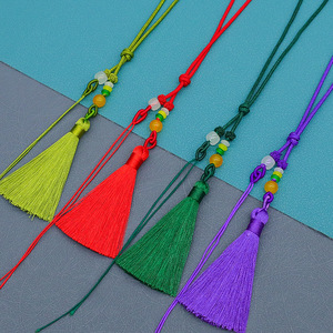 Colgante de Borla Tejido a Mano con Cuentas de Ágata, Estilo Bohemia, Unisex, con Asa de Cuerda Decorativa - Product Image 2