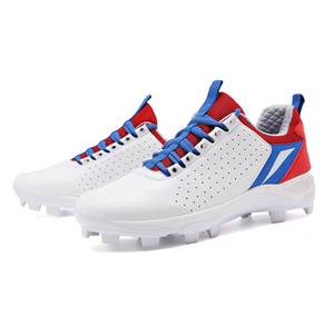 Unisex Microfiber Leather <b>Baseball</b> Cleats Breathable Perforated Upper Rubber Stud Grass Training Shoes - Product Image 3