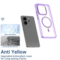 Étui de téléphone en TPU et PC de qualité supérieure pour Redmi Note 14 4G, coque magnétique avec bouton d'objectif métallique, antichoc