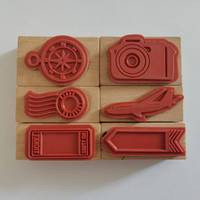 Tampons en bois pour la décoration de journaux, ensemble de tampons personnalisés en promotion, logo rétro en relief, tampon encreur carré en caoutchouc pour impression numérique DIY