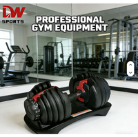 Ensemble d'haltères réglables DW SPORTS avec base, changement rapide de poids, haltères pour la maison, salle de sport commerciale, équipement d'entraînement de force