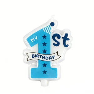 <span class=keywords><strong>Vela</strong></span> de Cumpleaños con Diseño de Estrella, Número 1 Azul, para Niño, Baby Shower, Decoración de Pastel para Celebración del Primer Cumpleaños - Product Image 2