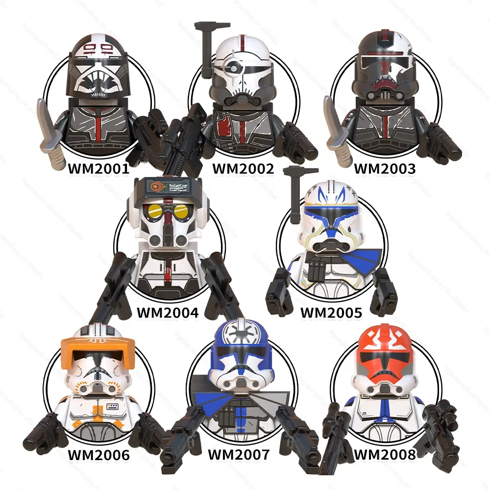 WM6095 star Clone Wars 7 The Bad Batch Jesse Ahsoka Clone Troopers mini action figures Starwars Block toys for kids playmobil