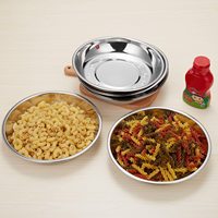 Assiettes de table rondes en acier inoxydable pour la cuisine, vente en gros d'usine, plateau de service métallique pour le camping