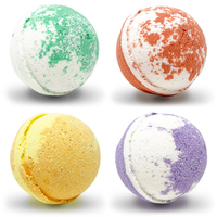 Bombe de bain moussante 3D en sel de bain, bombes de bain de luxe avec logo, ensemble de bombes de bain organiques de couleurs mélangées