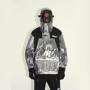 سترة واقية من الرياح عالية الجودة من DiZNEW بتصميم عصري مطبوع بالكامل مع رقعات من البلاستيك - Product Image 2