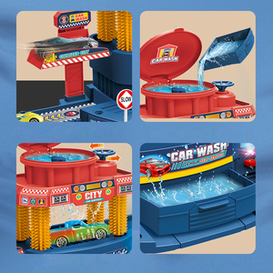 Station de lavage de voiture multifonctionnelle pour enfants avec lumière et musique, jouets de véhicules et camions - Product Image 3