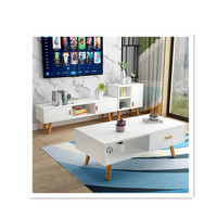 Offre Spéciale : Ensemble de Meubles Classiques en Bois pour Salle à Manger, Vitrine, Meuble TV en MDF Mélaminé, Table Basse Blanche