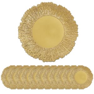 13 Inch Round Silver Gold Charger Plates Reusable <strong>Reef</strong> Serving Round Dinner Restaurant Plate - Product Image 5