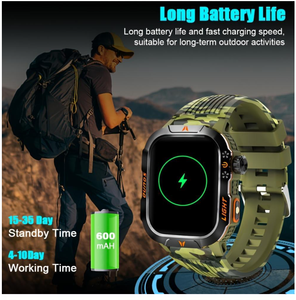 DF TAC Gadgets électroniques sportifs Nouvelle montre connectée BT Répondre aux appels Montre d'extérieur Lampe de poche Équipement personnel pour le camping en plein air - Product Image 4