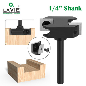 ดอกกัดงานไม้รูปตัว T แบบ 2 ฟลูต ยี่ห้อ Lavie ขนาด 1/4 นิ้ว ทำจากคาร์ไบด์ สำหรับเครื่อง CNC - Product Image 1