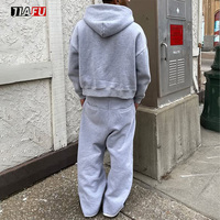 Pantalon de survêtement et sweat à capuche de haute qualité ensemble hommes personnalisé Dtg impression polaire deux pièces fermeture éclair à capuche hommes survêtement ensemble