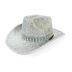 Chapeau de <span class=keywords><strong>cowgirl</strong></span> scintillant à large bord avec franges en strass pour <span class=keywords><strong>costume</strong></span> de scène, concert, enterrement de vie de jeune fille, fête disco - Product Image 2