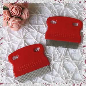 Sûr en acier inoxydable en plastique tique Nit poux poux peigne en vrac-emballé prix pas cher pour animaux <span class=keywords><strong>de</strong></span> compagnie chats Animal chiot cheveux nettoyage pour chien - Product Image 5