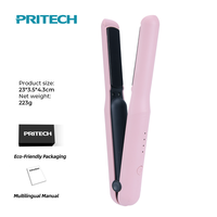 Lisseur de cheveux sans fil PRITECH, fer à lisser portable, ionique négatif, pour des cheveux lisses et brillants, franges, retouches de coiffure en voyage