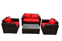 Ensemble de 4 chaises de jardin pour l'intérieur et l'extérieur