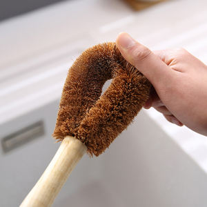 Cepillo de limpieza de palma de coco natural con mango largo, cepillo quitamanchas no grasoso, cepillo para lavar platos, cepillo para limpiar ollas y cuencos - Product Image 4