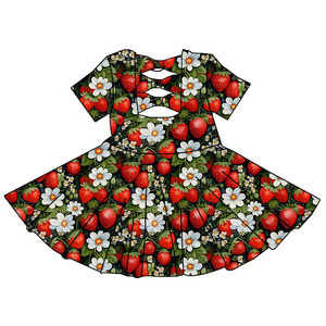 Nuovissimo Abito Primaverile 2026 per Bambine, Vestito Intero con Stampa Personalizzata, Fiocco sulla Schiena, Collo Tondo, Lunghezza al Ginocchio - Product Image 5