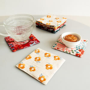 Posavasos de Lino y Algodón Bordados Estilo Japonés, Manteles Individuales Cuadrados con Diseño Floral, Lavables a Mano y a Máquina, Calidad de Primera Clase - Product Image 4