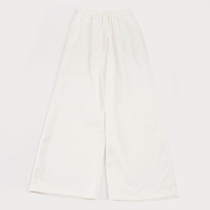 Lazy Style Basic Solid Color Elastic Drawstring <b>Tie</b> Silk Satin Casual Pants Home Wear Draped Versatile Straight Leg Long Pants - Product Image 6