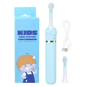 Oem便携式索尼克一键式儿童电动牙刷，3种模式