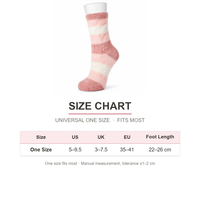 Chaussettes douillettes en tricot respirant personnalisées OEM ODM pour femmes, chaussettes de détente moelleuses à rayures, chaussettes de sommeil confortables, chaudes pour l'hiver, vente en gros